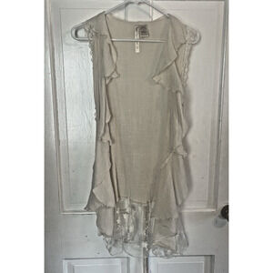 Forgotten Grace Lace Vest Ivory Duster 1X Bohemian Fairy Festival Cottagecore